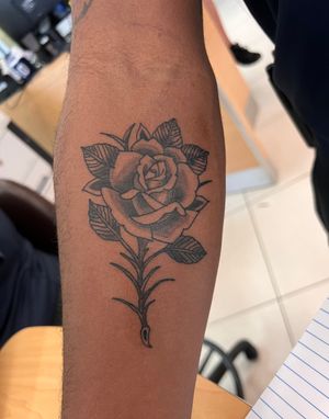 Black & Gray rose I did on a great friend!