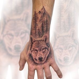 #wolf and #trees #realism #blackandgray