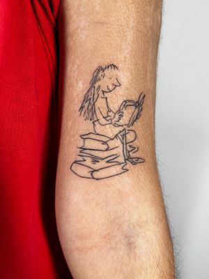 Ignorant style meets illustrative beauty in this stunning fine line tattoo of Matilda by talented artist Jonathan Glick.
