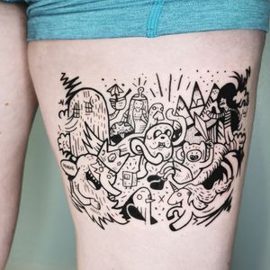 Get inked with this illustrative and ignorant tattoo inspired by Adventure Time comics, created by artist Jonathan Glick.