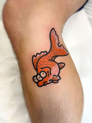 Ignorant style tattoo by Rich Phipson featuring a futuristic fish inspired by the show Futurama