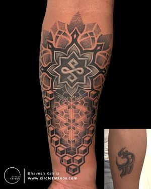 Cover up Geometric Tattoo made by Bhavesh kalma at Circle Tattoo Pune