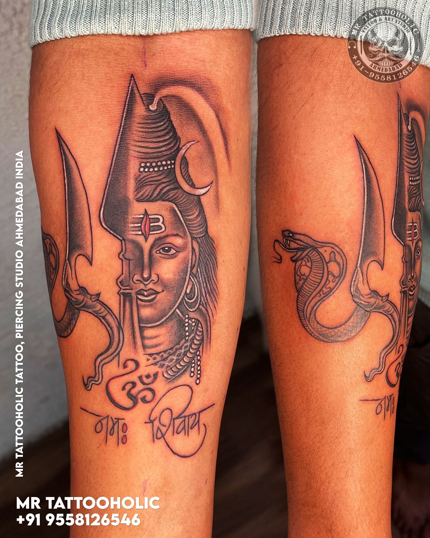 Black and White Arm Tattoo by Shivam