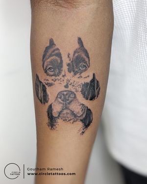 Custom Dog Tattoo made by Goutham Ramesh at Circle Tattoo Bangalore