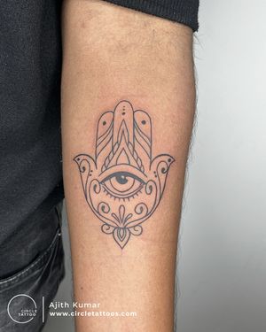 Evil Eye Tattoo made by Ajith Kumar at Circle Tattoo Bangalore