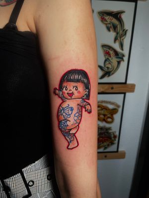 Kewpie traditional tattoo