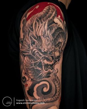 Custom Dragon Tattoo made by Yogesh Karmawat at Circle Tattoo India