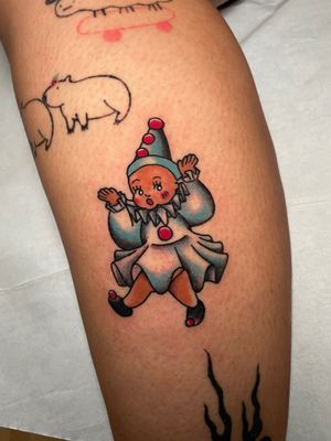 Kewpie clown tattoo 