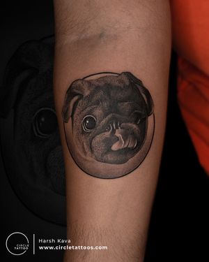 Custrom Dog Tattoo made by Harsh Kava at Circle Tattoo India