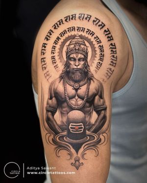 Hanuman Tattoo made by Aditya Sawant at Circle Tattoo Pune