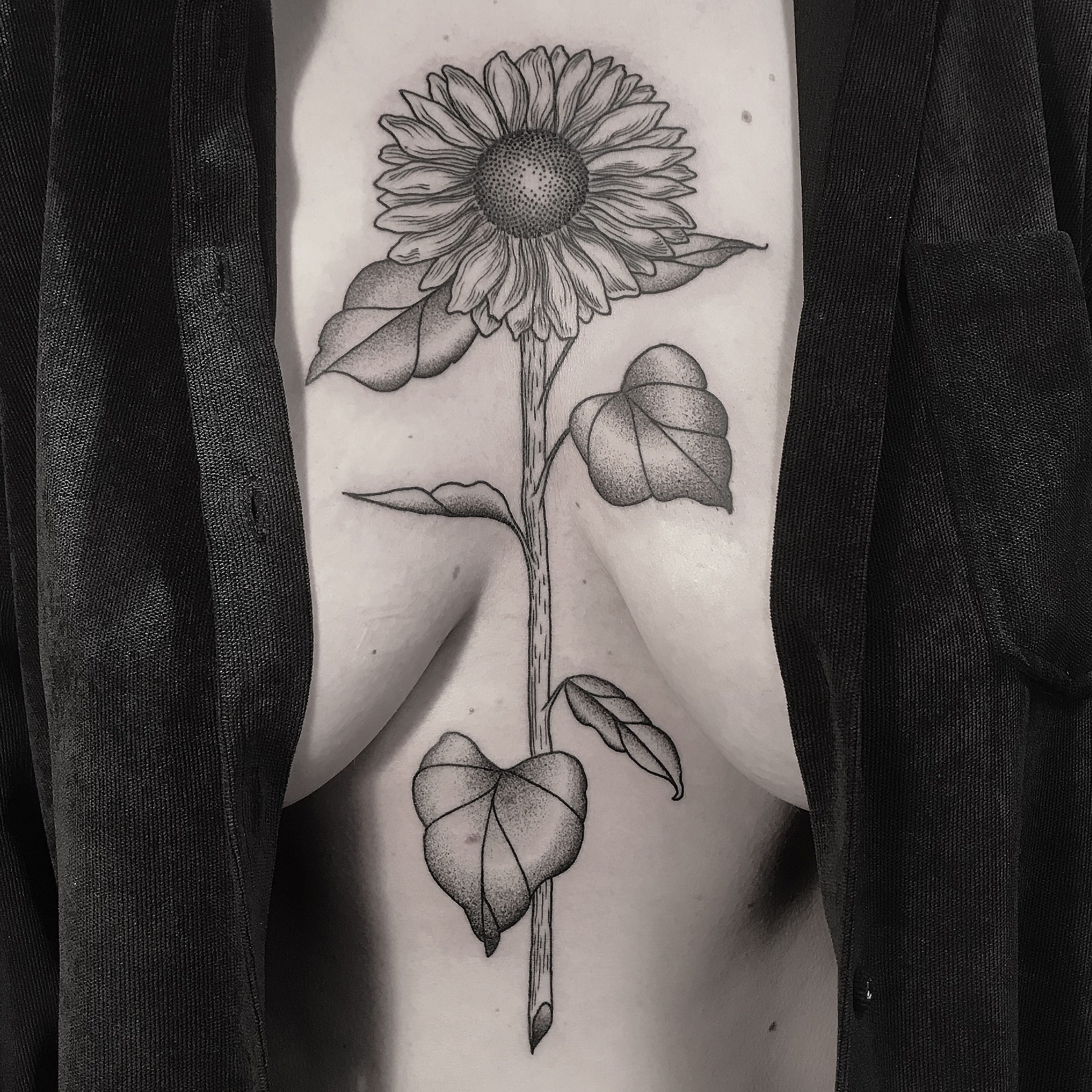 Black and White Sunflower Tattoo Meaning