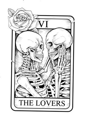 Lovers tarrot cards forearms or calfs