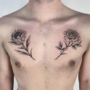 Get a stunning floral tattoo featuring a beautiful rose design by the talented artist Paula. This illustrative piece is perfect for nature lovers.
