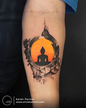 Color Buddha Tattoo made by Karan Parmar at Circle Tattoo India