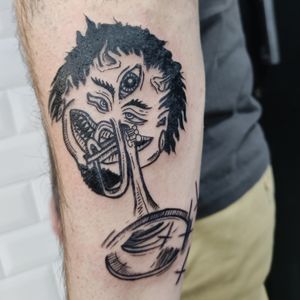 Get an illustrative Japanese yokai tattoo by the talented artist Adam McDade. Embrace the rich cultural heritage with this unique design.