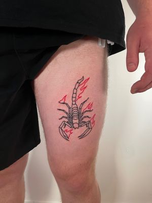 Get a unique and detailed scorpion tattoo with fine line and traditional style, expertly done by Dave Norman.