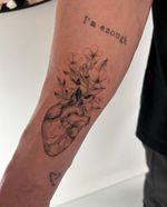 Heart and Flowers Tattoo