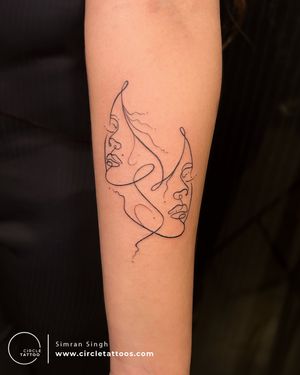 Fineline Face Tattoo made by Simran at Circle Tattoo Delhi