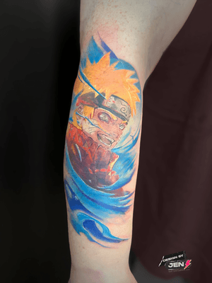 Capture your favorite Naruto character in stunning anime style with this tattoo by renowned artist Jens Lemmens.