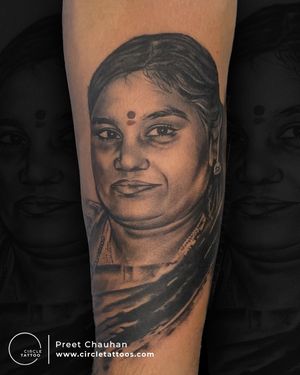 Portrait Tattoo made by Preet Chauhan at Circle Tattoo Vizag
