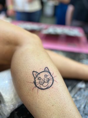 Get a unique illustrative tattoo of a cat in a sketch style by talented artist Hannah Keuls. Stand out with this one-of-a-kind design!