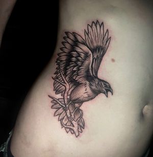 Experience intricate dotwork style tattoo of a bird by the talented artist Ben Twentyman.