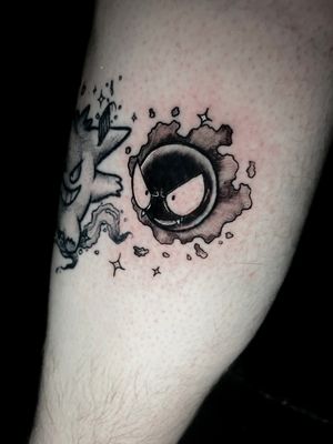 Capture the eerie essence of Ghastly in this anime-style pokémon tattoo by the talented artist Ben Twentyman. A unique and iconic design for all pokémon fans!