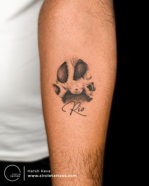Custom Dog Paw Tattoo made by Harsh Kava at Circle Tattoo India ( Andheri )