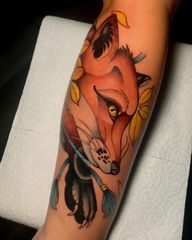 Fox portrait tattoo