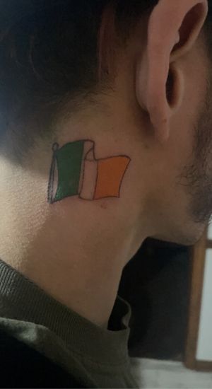 Tattoo #18. Irish Flag flash piece done at Five-O Tattoo in Elburn