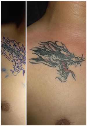 Coverup dragon tattoo 
#dragontattoo
#TanzeelSarwar 
#vampires_polour 