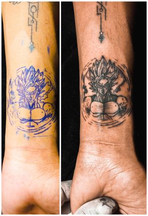 Dragonballz tattoo 
#hand tattoo 
#TanzeelSarwar 
#vampires_polour 