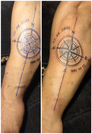 Compass tattoo 
#forarmtattoo
#boy
#Compass 
#TanzeelSarwar 
#vampires_polour 