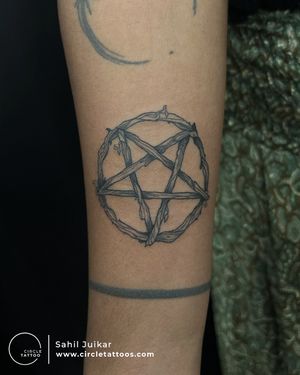 Pentacle Tattoo made by Sahil Juikar at Circle Tattoo Dadar