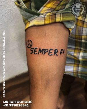 ⚠️Semper Fi is an abbreviation for the Latin phrase "semper fidelis," which translates to"always faithful." It serves as the motto for the United States Marine Corps (USMC) and represents the dedication, loyalty, and commitment expected from its members.Any Tattoo-Removal-Body Piercing inquiry✅📱Call:- 9558126546🟢Whatsapp:- 9558126546#semperfitattoo #semperfi #semperfi #peacetattoo #peace #peaceful #peacesymbol #quotes #quotestattoo #tattooformen #tattooforboys #tattooforever #mrtattooholic #ahmedabad #tattoo #tattoos #tattooartist #tattoostudio 