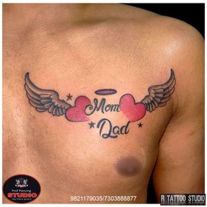 Mom Dad Wing Tattoo..#mom #dad  #wing #momdad #momdadtattoo #wings #wingtattoo #tattoo #tattooed #tattooing #tattooidea #tattooideas #tattoogallery #art #artist #artwork #rtattoo #rtattoos #rtattoostudio #ghatkopar #ghatkoparwest #mumbai #india