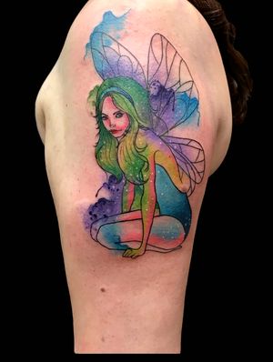 Experience magic with this fine line fairy tattoo by Eve inksane. Delicate, whimsical, and truly enchanting.
