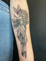 Floral and Hands Tattoo