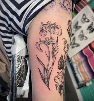 Single needle Flowers ; love botanical tattoos! 