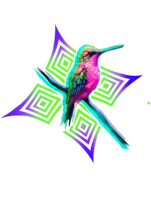 Colour Hummingbird geometrical 