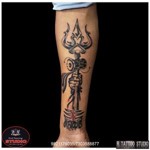 Trishul with damru and mahakal calligraphy tattoo..#lord #lordshiva #shiva #shiv #mahadev  #mahakal  #bholenath  #trilokinath #rudra #trishul #rudraksha #mahakal #calligraphy #trishultattoo #mahadevtattoo #om #tattoo #tattooed #tattooing #tattooidea #tattooideas #tattoogallery #artist #artwork #rtattoo #rtattoos #rtattoostudio #ghatkopar #ghatkoparwest #mumbai #india