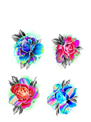 #Colourful #mixstyle #flowers #rose #realism