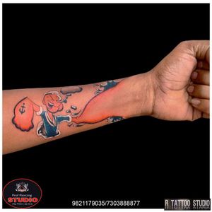 Popeye tattoo .. #popeye #sailor #popeyetattoo #sailortattoo #spinach #power #cartoon #cartoonnetwork #cartoontattoo #cartoontattoos #tattoo #tattooed #tattooing #tattooidea #tattooideas #tattoogallery #art #artist #artwork #rtattoo #rtattoos #rtattoostudio #ghatkopar #ghatkoparwest #mumbai #india