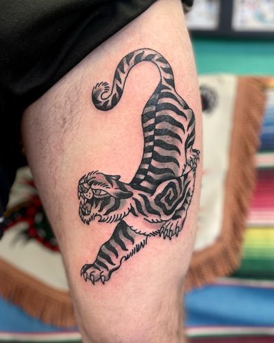 Traditional black and grey tiger