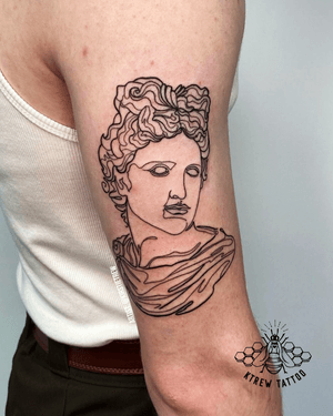 Greek God Apollo Linework Tattoo by Kirstie at KTREW Tattoo - Birmingham UK
#tattoo #tattoos #apollotattoo #greekgodtattoo
