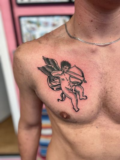 Cupid Chest tattoo