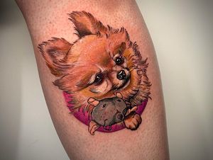 Capture the essence of your loyal companion with this stunning illustrative tattoo by Jethro Wood.