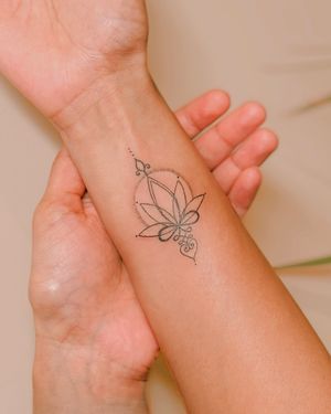 Lotus and infinity symbol