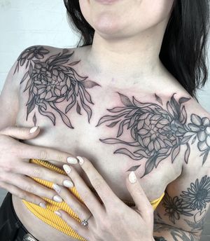 Elegant floral design featuring a beautiful chrysanthemum, expertly done by the talented artist Claudia Smith.