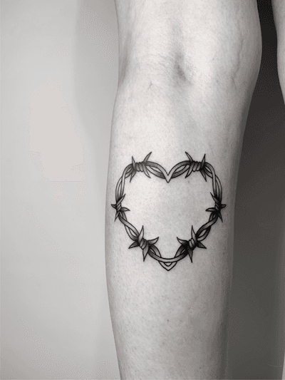 Traditional barbed wired heart